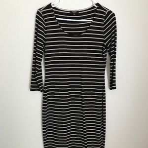PREMISE Small Striped Dress Black/Tan